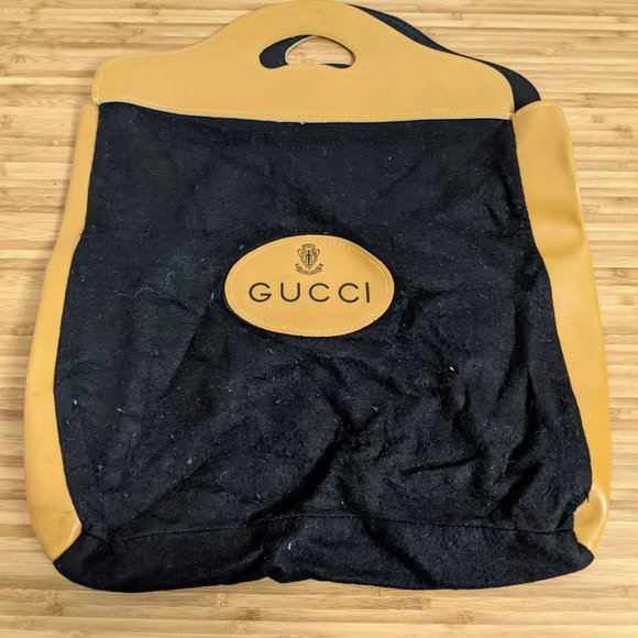 Vintage Gucci Tote Bag – 1970s Felt & Vinyl - Picture 3 of 4